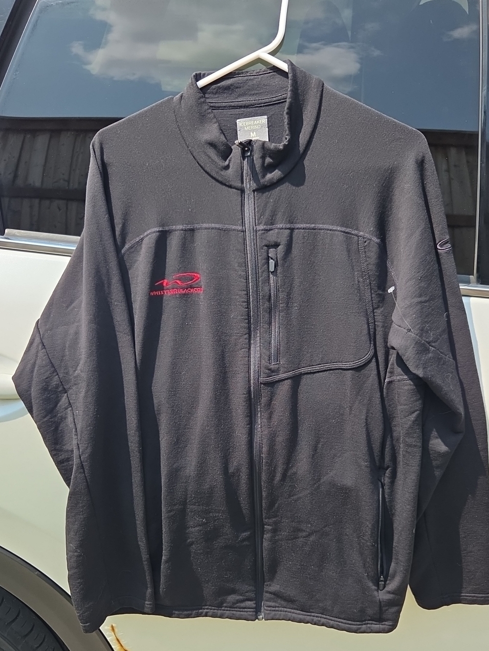 Icebreaker Men's Black Full-Zip Jacket with Red Logo
